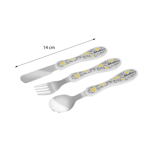 Set de tacâmuri Akuku Stainless Steel Grey&Yellow cumpăra în Chișinau