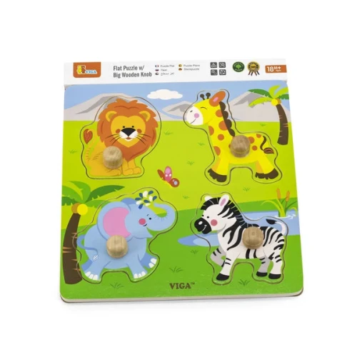 Puzzle Viga Lion, Elephant, Giraffe, Zebra cumpăra în Chișinau