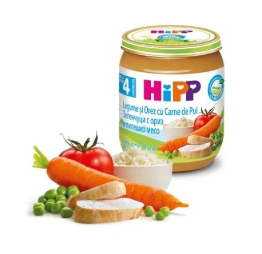 Piure HiPP din pui cu orez si legume (4+ luni), 125 g cumpăra în Chișinau