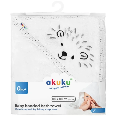 Prosop de baie Akuku Hedgehog White, 100x100 cm cumpăra în Chișinau