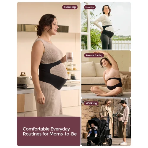 Centura abdominala pentru sustinere prenatala Momcozy Black, Marimea M (90-110 cm) cumpăra în Chișinau