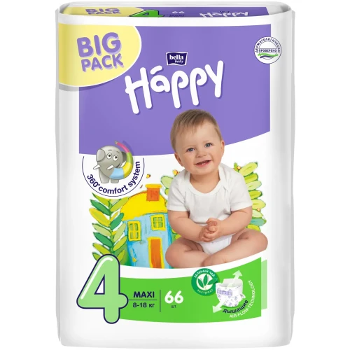 Подгузники Bella Baby Happy Maxi 4 (8-18 кг), 66 шт. купить в Кишиневе