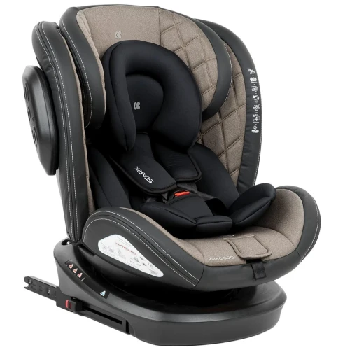 Автокресло 0-36кг Isofix KikkaBoo Stark Beige, поворотное 360 купить в Кишиневе
