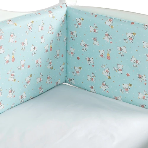 Apărătoare pătuț PernaMea Ursuleț Turcoaz (6 piese), 120x60 cm cumpăra în Chișinau