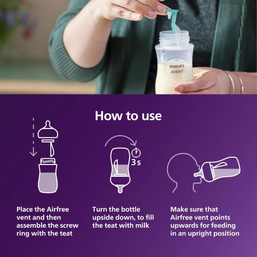 Набор бутылочек для кормления из полипропилена Philips Avent Natural Response AirFree, 125 мл, 2 шт. купить в Кишиневе