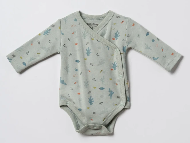 Body cu mânecă lungă BabyCosy Ecru & Green, 2 buc. (3-6L) cumpăra în Chișinau