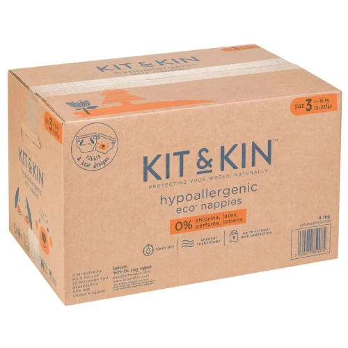 Подгузники Kit&Kin Hipoalergenice Eco XXL BOX №3 (6-10 кг), 128 шт. купить в Кишиневе