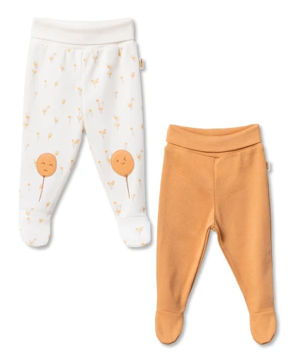 Pantaloni BabyCosy Ivory & Orange, 2 buc. (3-6L) cumpăra în Chișinau