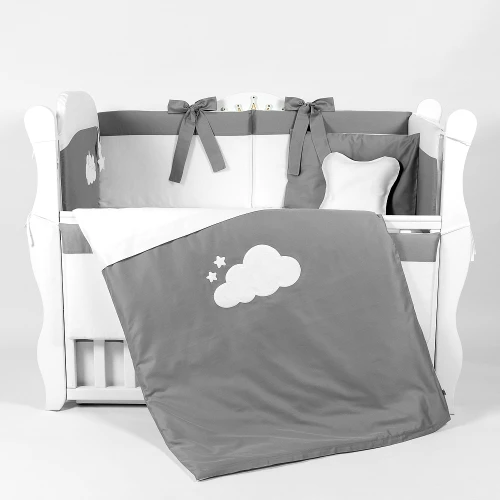 Lenjerie de patut 8 piese PernaMea Satin Urs Gri cumpăra în Chișinau