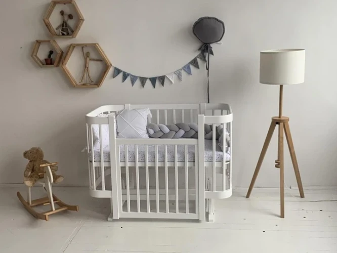 Set Pătuț Kuzya Miya White + Comoda-măsuță de înfășat HappyBaby Pro 800 MDF White cumpăra în Chișinau