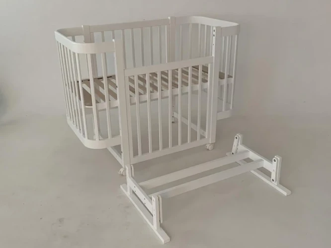 Set Pătuț Kuzya Miya White + Comoda-măsuță de înfășat HappyBaby Pro 800 MDF White cumpăra în Chișinau