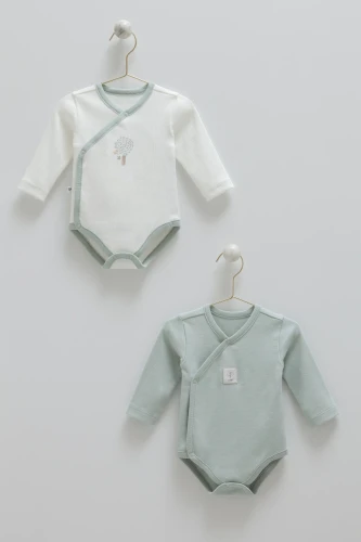 Body cu mânecă lungă Caramell Hello Forest Turquoise & Ivory, 2 buc. (3-6L) cumpăra în Chișinau