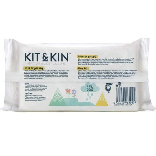 Влажные салфетки Kit&Kin Naturally Clean, 600 шт. купить в Кишиневе