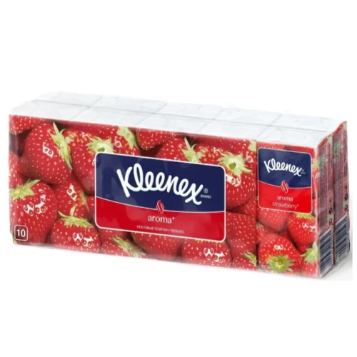 Сухие салфетки Kleenex со вкусом клубники (3 слоя), 10 шт. купить в Кишиневе