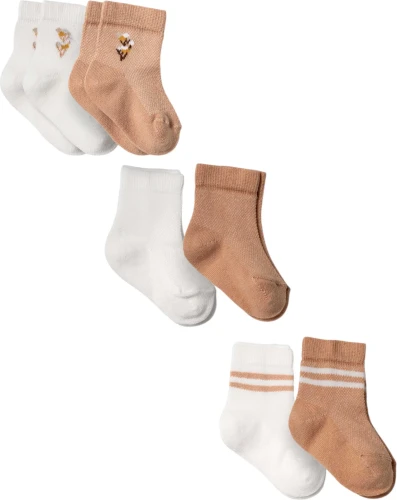 Носочки BabyCosy Ivory & Brown, 6 шт. (0-6M) купить в Кишиневе