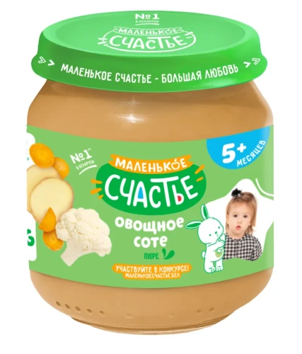 Пюре Маленькое Счастье Овощное соте (5 месяцев+), 80 г купить в Кишиневе