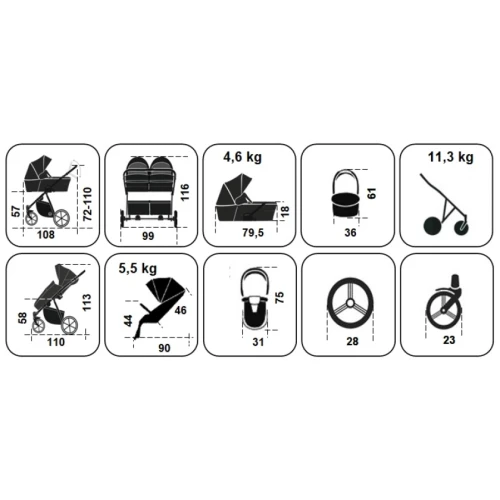 Carucior pentru gemeni 2 in 1 Angelina Tvigo-Duo Dark Grey cumpăra în Chișinau