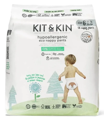 Подгузники-трусики eco гипоаллергенный Kit&Kin 6 (15+ кг), 18 шт. купить в Кишиневе