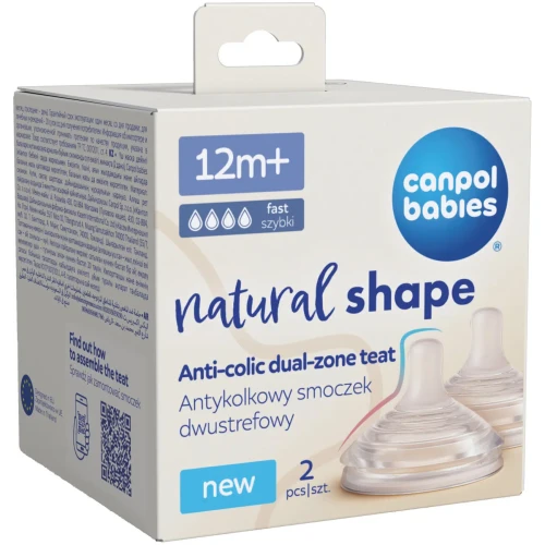 Силиконовая соска Canpol Babies Natural Shape с быстрым потоком (12 мес.+), 2 шт. купить в Кишиневе