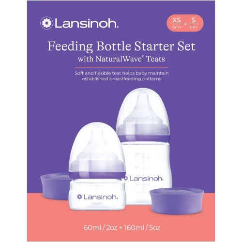 Set de biberoane pentru bebeluși din polipropilenă Lansinoh NaturalWave, 160 ml, 60 ml, 2 buc. cumpăra în Chișinau