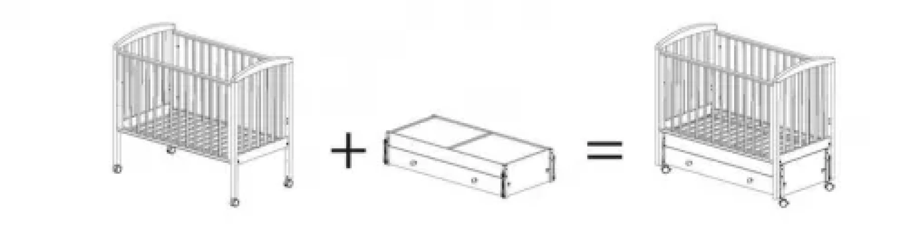 Детская кроватка качалка с ящиком (на колесах) Gandylyan Дени ваниль купить в Кишиневе