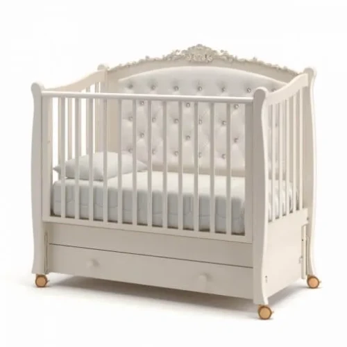 Детская кроватка качалка с ящиком (на колесах) Gandylyan Жанетт ваниль купить в Кишиневе