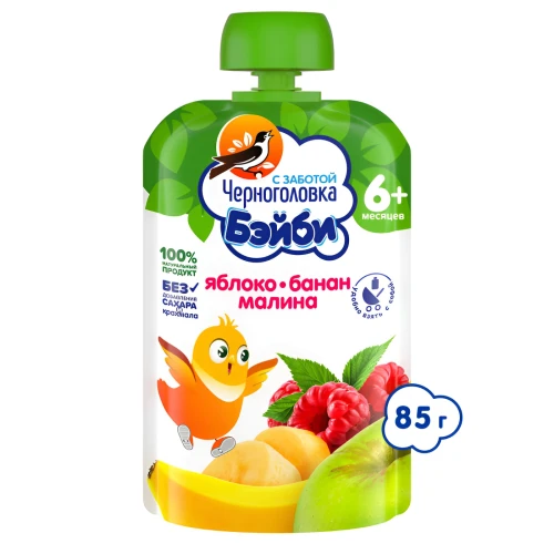 Piure Черноголовка din măr-banană-zmeură (6 luni +), 85 g cumpăra în Chișinau