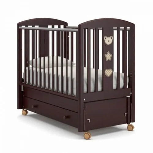 Детская кроватка качалка с ящиком (на колесах) Gandylyan Дени Люкс махагон купить в Кишиневе