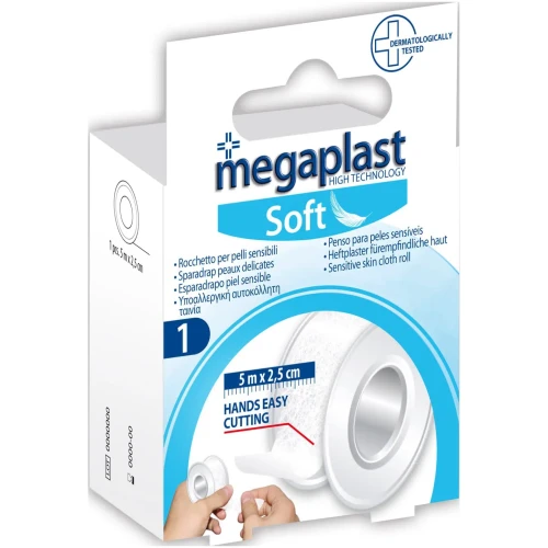 Emplastru Megaplast Soft Sensitive Alb 500x2.5 cm cumpăra în Chișinau