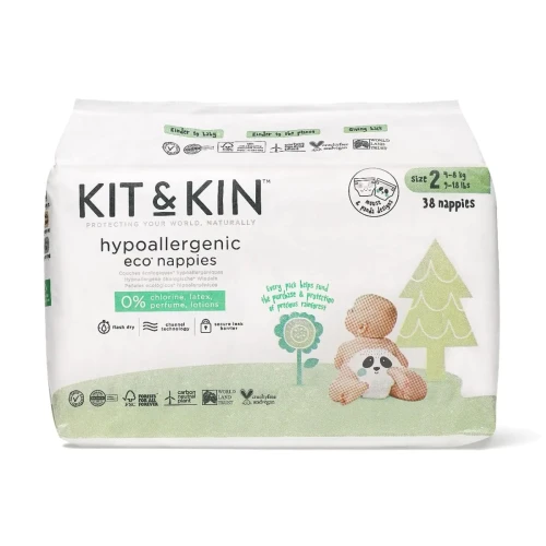 Подгузники Kit&Kin Hipoalergenice Eco XXL BOX №2 (4-8 кг), 152 шт. купить в Кишиневе