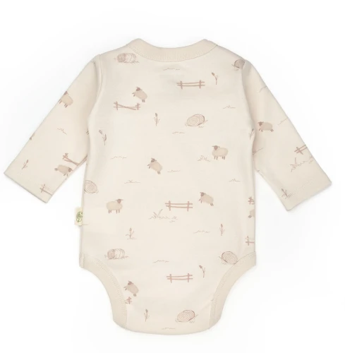 Body cu mânecă lungă BabyCosy Cream & Ecru, 2 buc. (3-6L) cumpăra în Chișinau