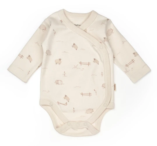 Body cu mânecă lungă BabyCosy Cream & Ecru, 2 buc. (3-6L) cumpăra în Chișinau