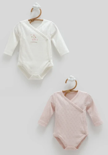 Body cu mânecă lungă Caramell All Time Girl Powder & Ivory, 2 buc. (0L) cumpăra în Chișinau