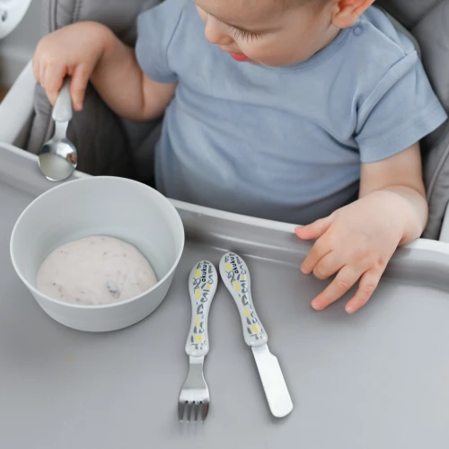 Set de tacâmuri Akuku Stainless Steel Grey&Yellow cumpăra în Chișinau