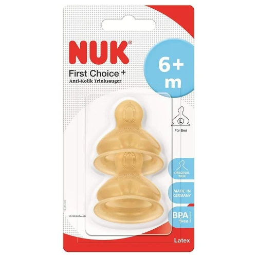 Соска латексная NUK First Choice со средним потоком (6+ мес), 2 шт. купить в Кишиневе