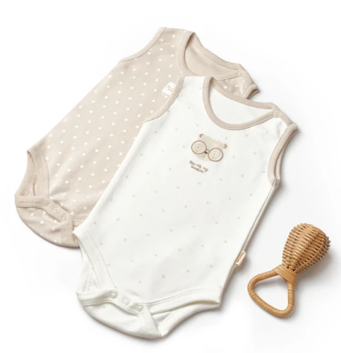Боди без рукавов BabyCosy Ivory & Ecru, 2 шт. (12-18М) купить в Кишиневе