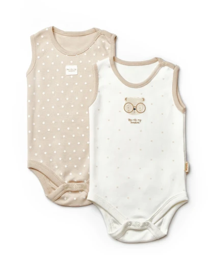 Боди без рукавов BabyCosy Ivory & Ecru, 2 шт. (12-18М) купить в Кишиневе
