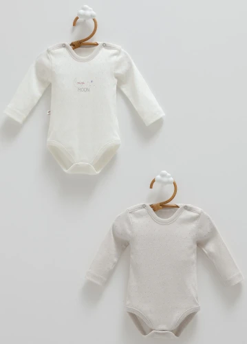 Body cu mânecă lungă Caramell All Time Boy Ivory & Grey, 2 buc. (0L) cumpăra în Chișinau