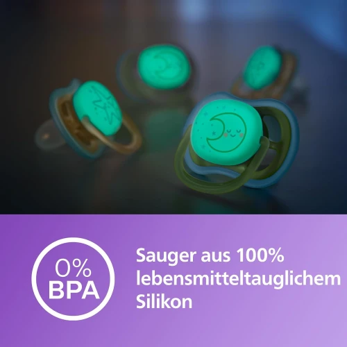 Ортодонтические силиконовые соски Philips Avent Air Night Star (18 мес.+), 2 шт. купить в Кишиневе