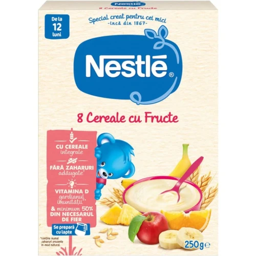Terci Nestle 8 cereale fără lapte cu fructe (12 luni+), 250 gr cumpăra în Chișinau