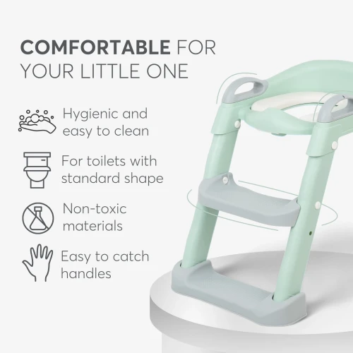 Детская накладка на унитаз с лестницей Kikkaboo Lea Mint, 12 мес. + купить в Кишиневе