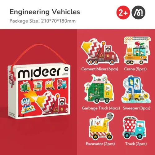 Развивающий пазл Mideer Construction Vehicles, 22 элемента купить в Кишиневе