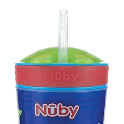 Cană cu pai + container Nuby Drink Snacks 18+ luni 270 ml cumpăra în Chișinau