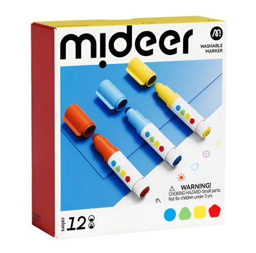 Set de markere Mideer lavabile cu vârf rotund și ștampilă, 12 buc. cumpăra în Chișinau