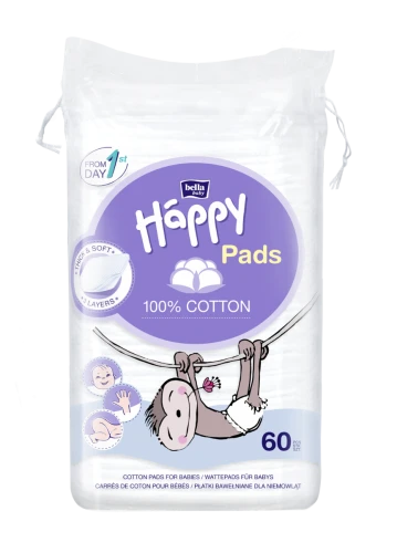 Ватные хлопковые диски Bella Baby Happy, 60 шт. купить в Кишиневе