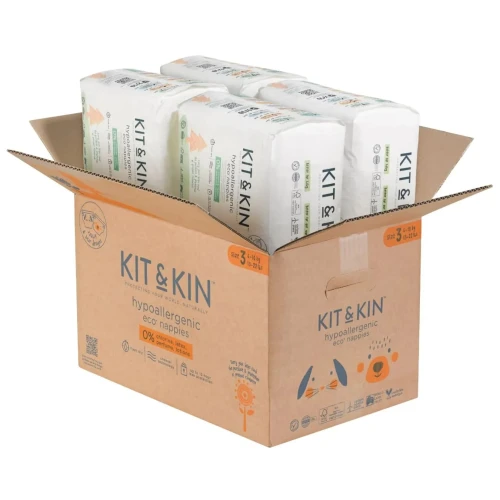 Подгузники Kit&Kin Hipoalergenice Eco XXL BOX №3 (6-10 кг), 128 шт. купить в Кишиневе