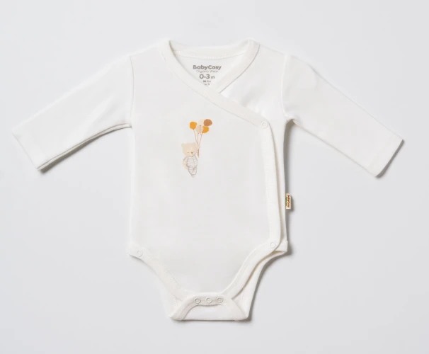 Body cu mânecă lungă BabyCosy Orange & Ivory, 2 buc. (1-3L) cumpăra în Chișinau