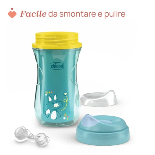 Термокружка Chicco с жёстким носиком Turquoise (14 мес.+), 266 мл купить в Кишиневе