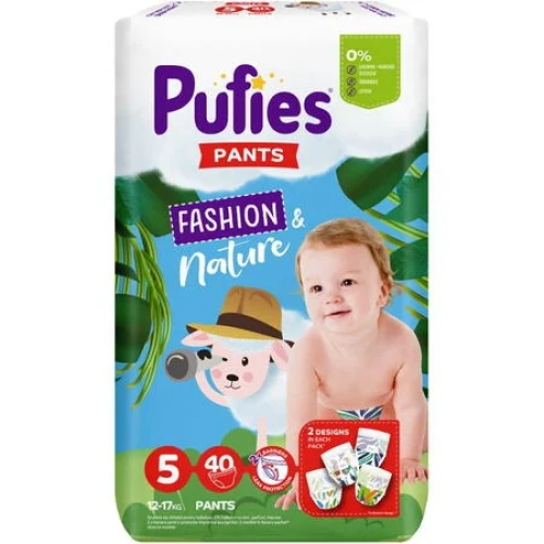 Подгузники-трусики Pufies Fashion & Nature 5 (12-17 кг), 40 шт. купить в Кишиневе