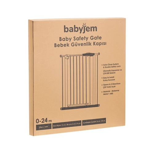 Ворота безопасности BabyJem Anthracite, 76-80 см купить в Кишиневе